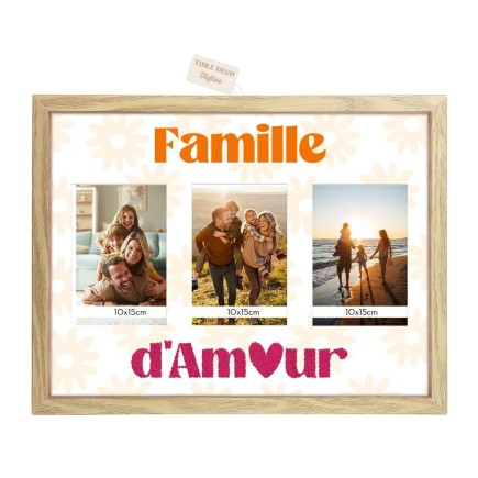 Toile Tuftee Cadre Photos Famille D'Amour 30x40cm