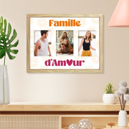Toile Tuftee Cadre Photos Famille D'Amour 30x40cm