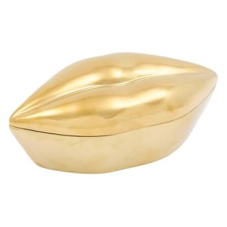 Boîte déco bouche Crush 20cm céramique doré