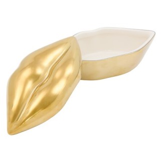 Boîte déco bouche Crush 20cm céramique doré