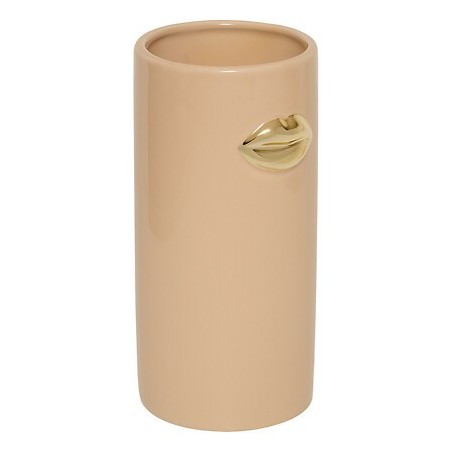 Vase bouche Crush 20cm céramique beige