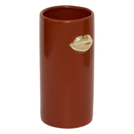 Vase bouche Crush 20cm céramique marron
