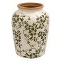 Vase Japo 19cm céramique fleurs vert clair