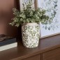 Vase Japo 19cm céramique fleurs vert clair