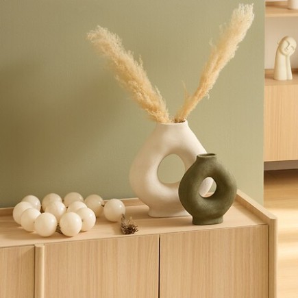 Vase Circle Bréa 33cm céramique blanc