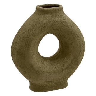 Vase Circle Bréa 23cm céramique vert kaki