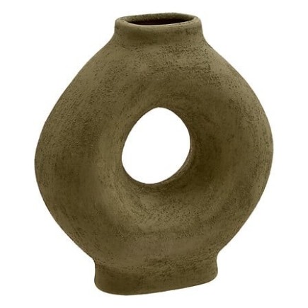 Vase Circle Bréa 23cm céramique vert kaki