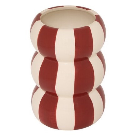 Vase Neya 15,7cm céramique rayure rouge