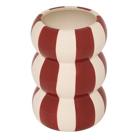 Vase Neya 15,7cm céramique rayure rouge