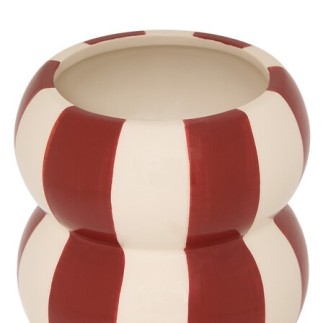 Vase Neya 15,7cm céramique rayure rouge