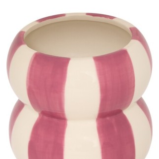 Vase Neya 15,7cm céramique rayure rose