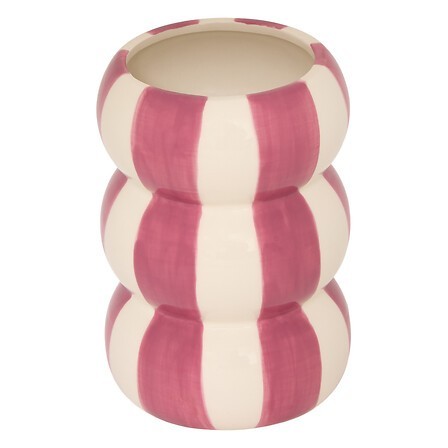 Vase Neya 15,7cm céramique rayure rose