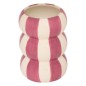 Vase Neya 15,7cm céramique rayure rose