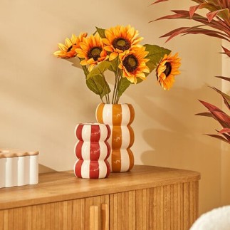 Vase Neya 21cm céramique rayure jaune