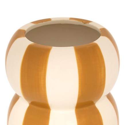 Vase Neya 21cm céramique rayure jaune