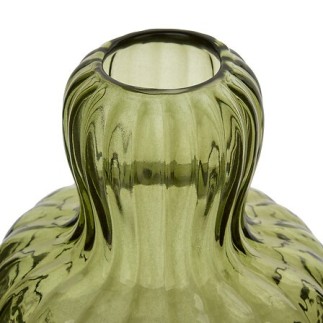 Vase champignon Lisière 19cm verre vert