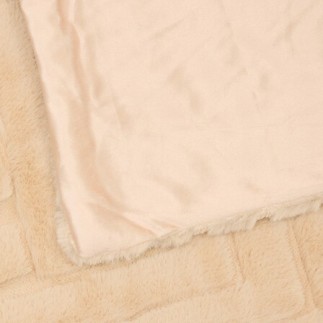 Plaid fourrure jacquard Arka 180x230cm beige lin XL
