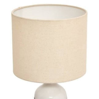 Lampe cylindre Keila Fleurs 42cm grès (esprit Mona)