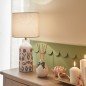 Lampe cylindre Keila Fleurs 42cm grès (esprit Mona)