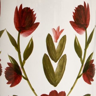 Lampe cylindre Keila Fleurs 42cm grès (esprit Mona)