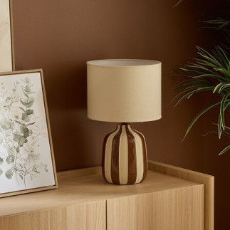 Lampe cylindre Vilma 41,5cm grès marron
