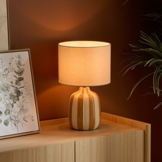 Lampe cylindre Vilma 41,5cm grès ocre