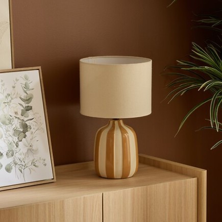 Lampe cylindre Vilma 41,5cm grès ocre