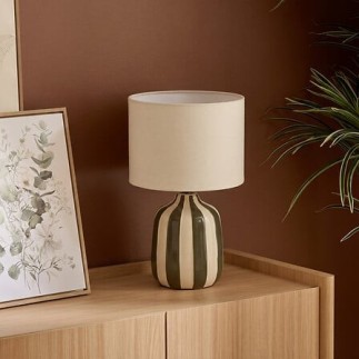 Lampe cylindre Vilma 41,5cm grès kaki