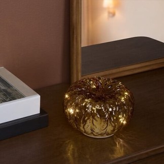 Lampe LED citrouille Assia 12cm verre