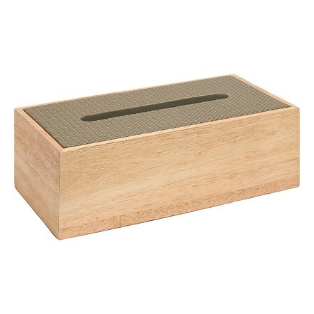 Boîte à mouchoirs Bonie bois et PU kaki