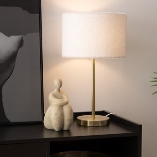 Lampe droite Tina 49cm bouclette or