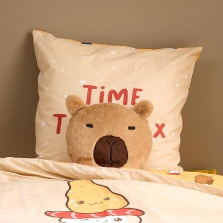 Coussin tête Capybara 30x30cm marron