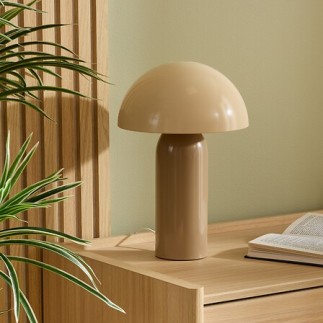 Lampe Lito bicolore champignon 37cm métal beige