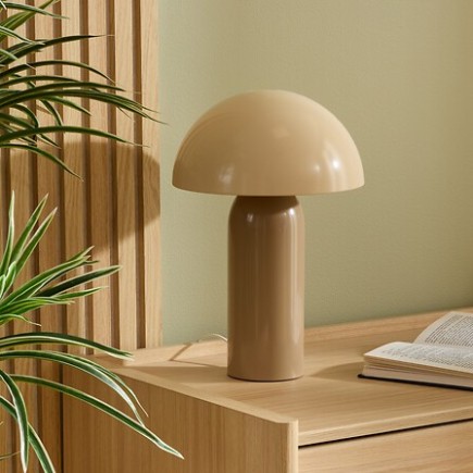 Lampe Lito bicolore champignon 37cm métal beige