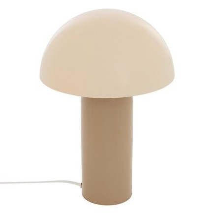 Lampe Lito bicolore champignon 37cm métal beige