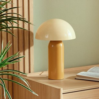 Lampe Lito bicolore champignon 37cm métal ocre