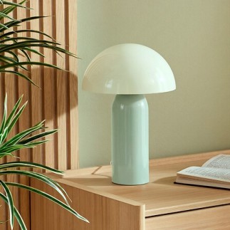 Lampe Lito bicolore champignon 37cm métal vert céladon