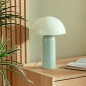 Lampe Lito bicolore champignon 37cm métal vert céladon