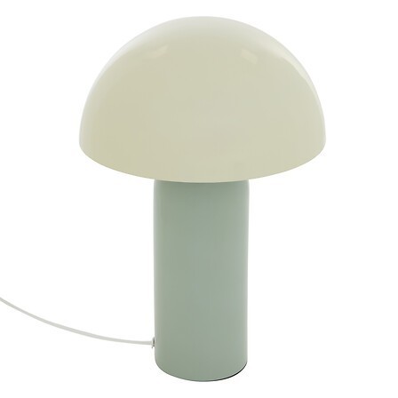 Lampe Lito bicolore champignon 37cm métal vert céladon