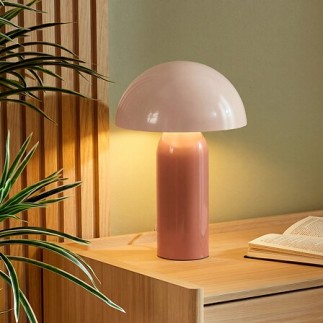 Lampe Lito bicolore champignon 37cm métal rose