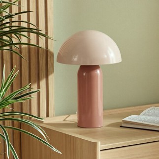 Lampe Lito bicolore champignon 37cm métal rose