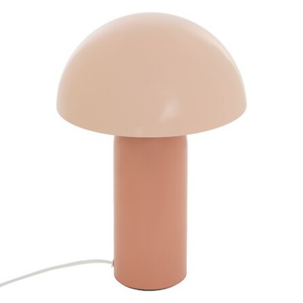 Lampe Lito bicolore champignon 37cm métal rose