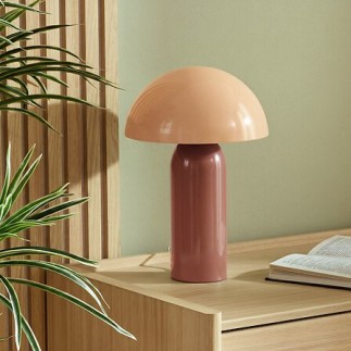 Lampe Lito bicolore champignon 37cm métal terracotta