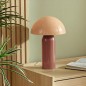 Lampe Lito bicolore champignon 37cm métal terracotta