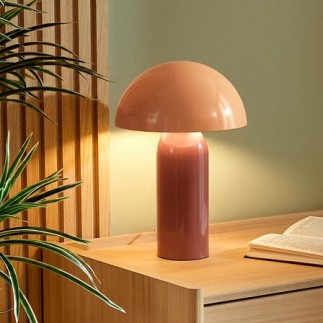 Lampe Lito bicolore champignon 37cm métal terracotta