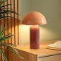 Lampe Lito bicolore champignon 37cm métal terracotta