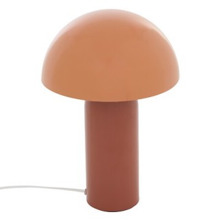 Lampe Lito bicolore champignon 37cm métal terracotta