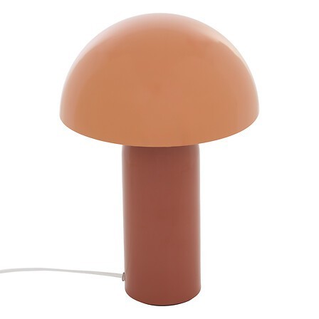 Lampe Lito bicolore champignon 37cm métal terracotta