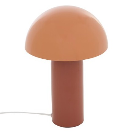 Lampe Lito bicolore champignon 37cm métal terracotta