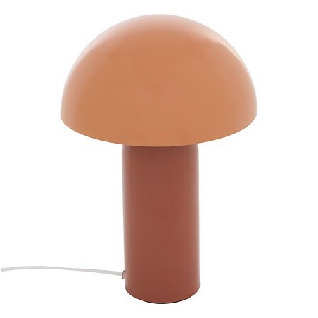 Lampe Lito bicolore champignon 37cm métal terracotta